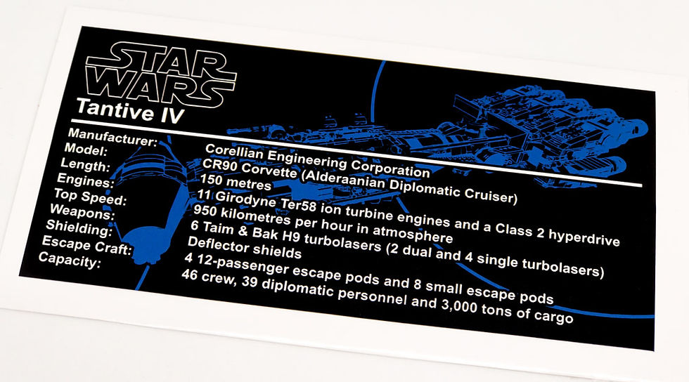 Lego Star Wars UCS Sticker for Tantive 4 75244