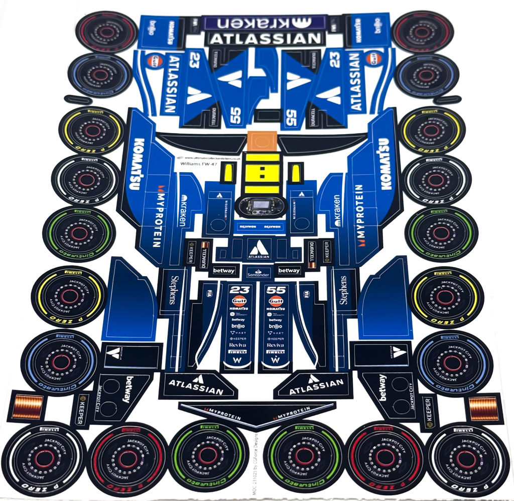 Sticker Sheet for F1 Williams FW-47 (MOC-231025)