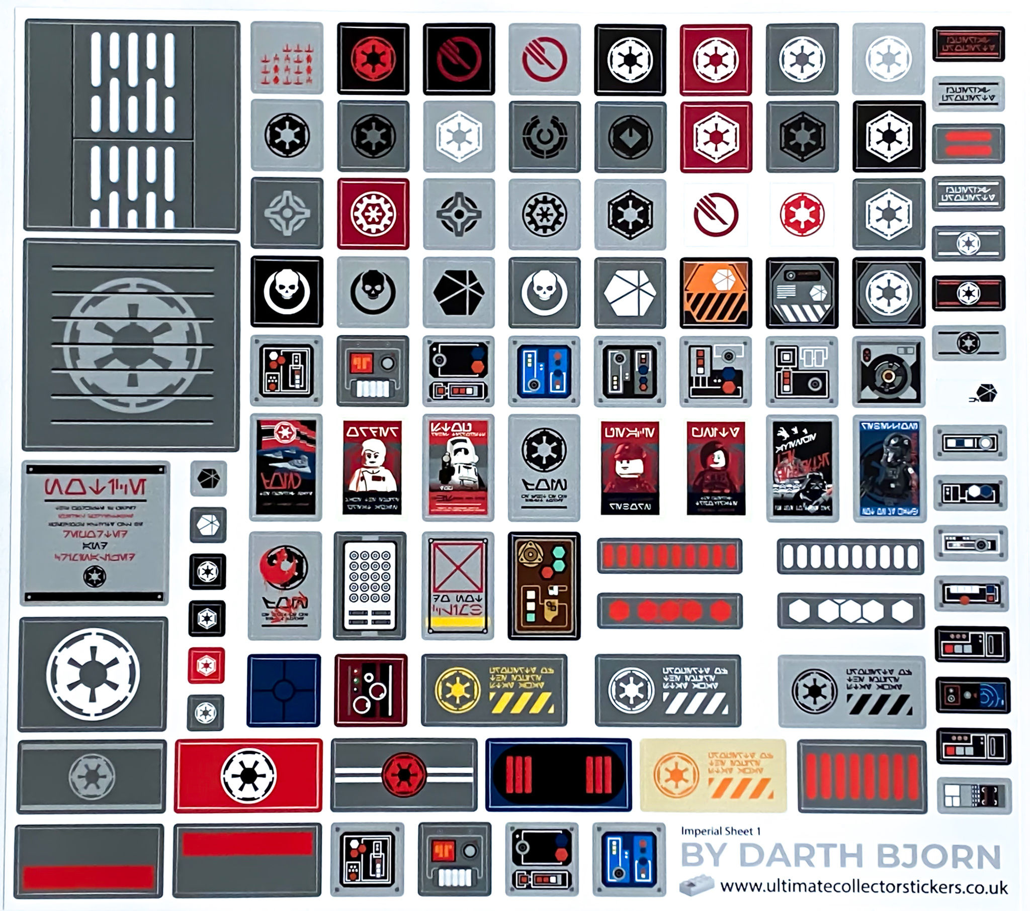 Lego Star Wars MOC Imperial Sticker Sheet by Darth Bjorn