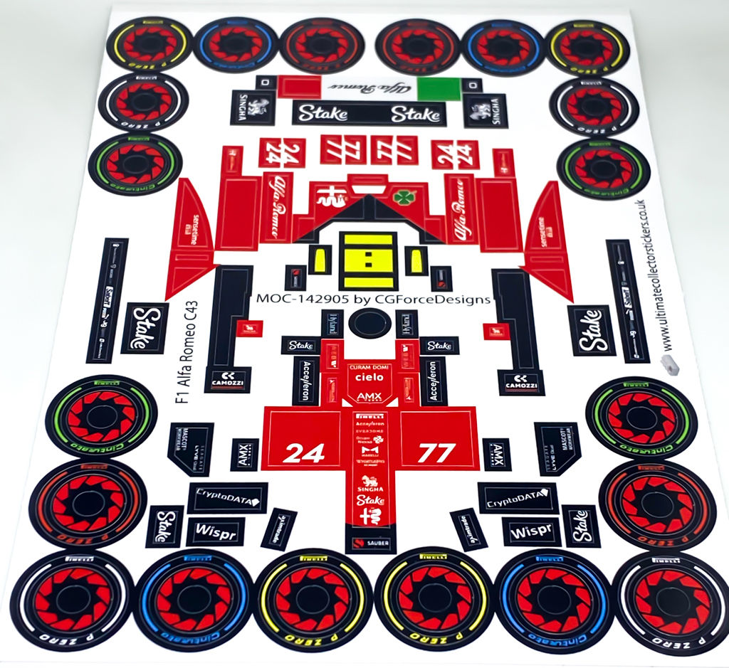 Lego Sticker Sheet for F1 Alfa Romeo C43 by LegoCG (MOC-142905)