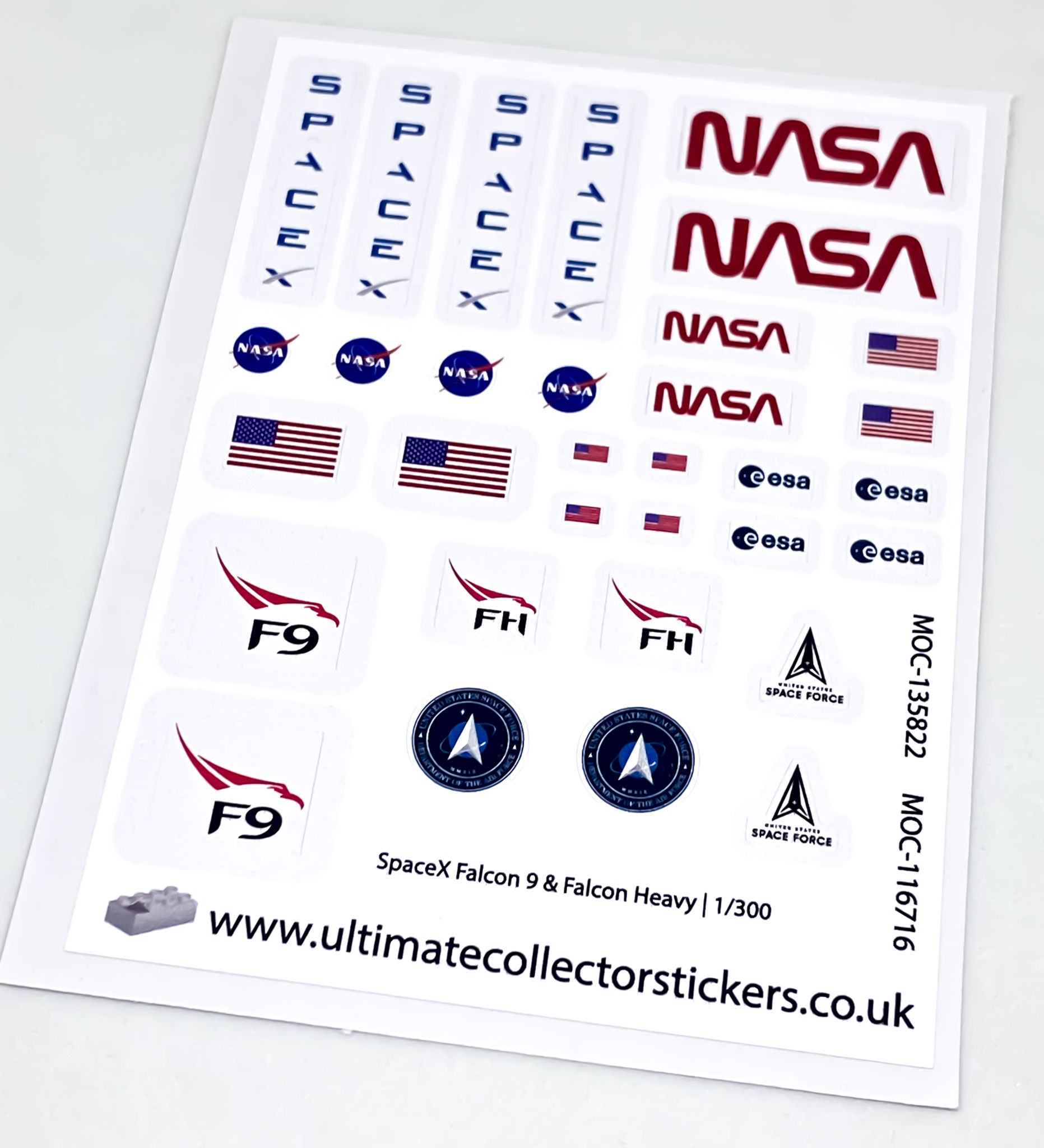 Sticker Sheet for Space X 1/300 scale by DarthDesigner (MOC-135822, MOC-116716)