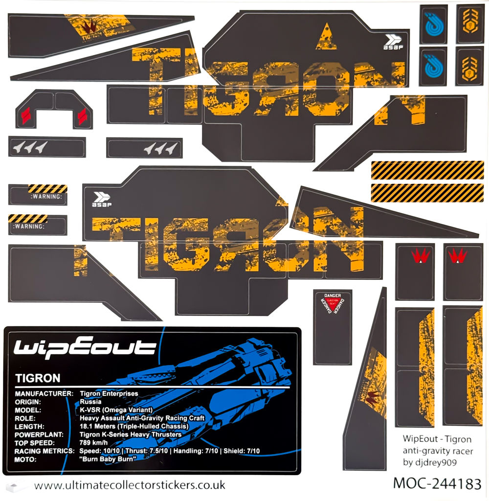Sticker Sheet for WipEout - Tigron anti-gravity racer (MOC-244183)