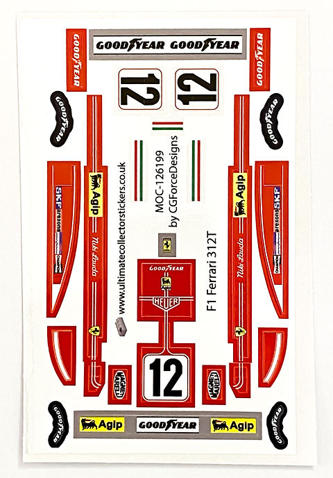 Lego Sticker Sheet for F1 Ferrari 312T by LegoCG MOC 126199 U C Stickers