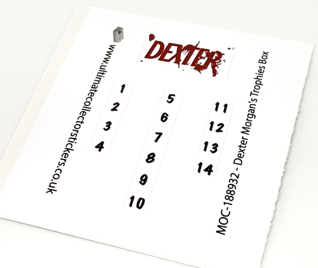Sticker Sheet for Dexter Morgan's Trophies Box (MOC-188932)