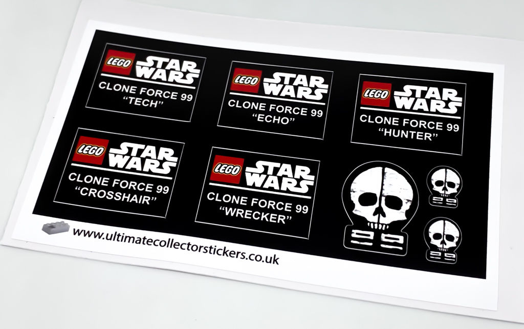 Lego Star Wars UCS / MOC Stickers for Bad Batch Clone Force Helmets by alwayskin