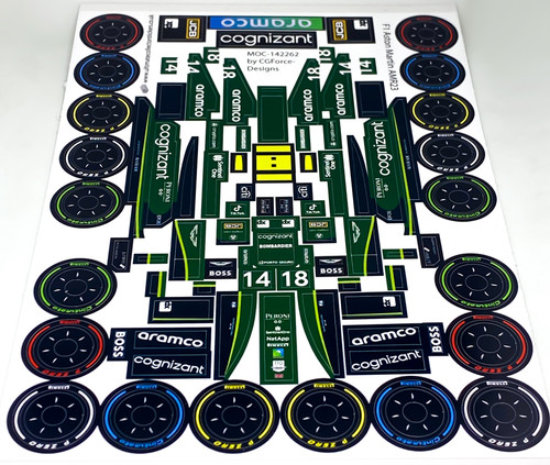 Lego Sticker Sheet for F1 Aston Martin AMR23 by LegoCG (MOC-142262) | U ...