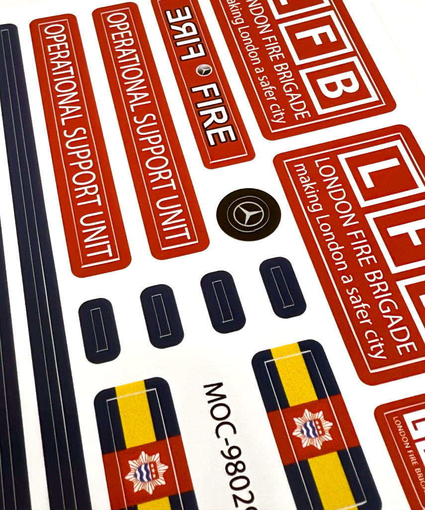 Thumbnail: Sticker sheet for London Fire Brigade Operational Support Unit (MOC-98029)