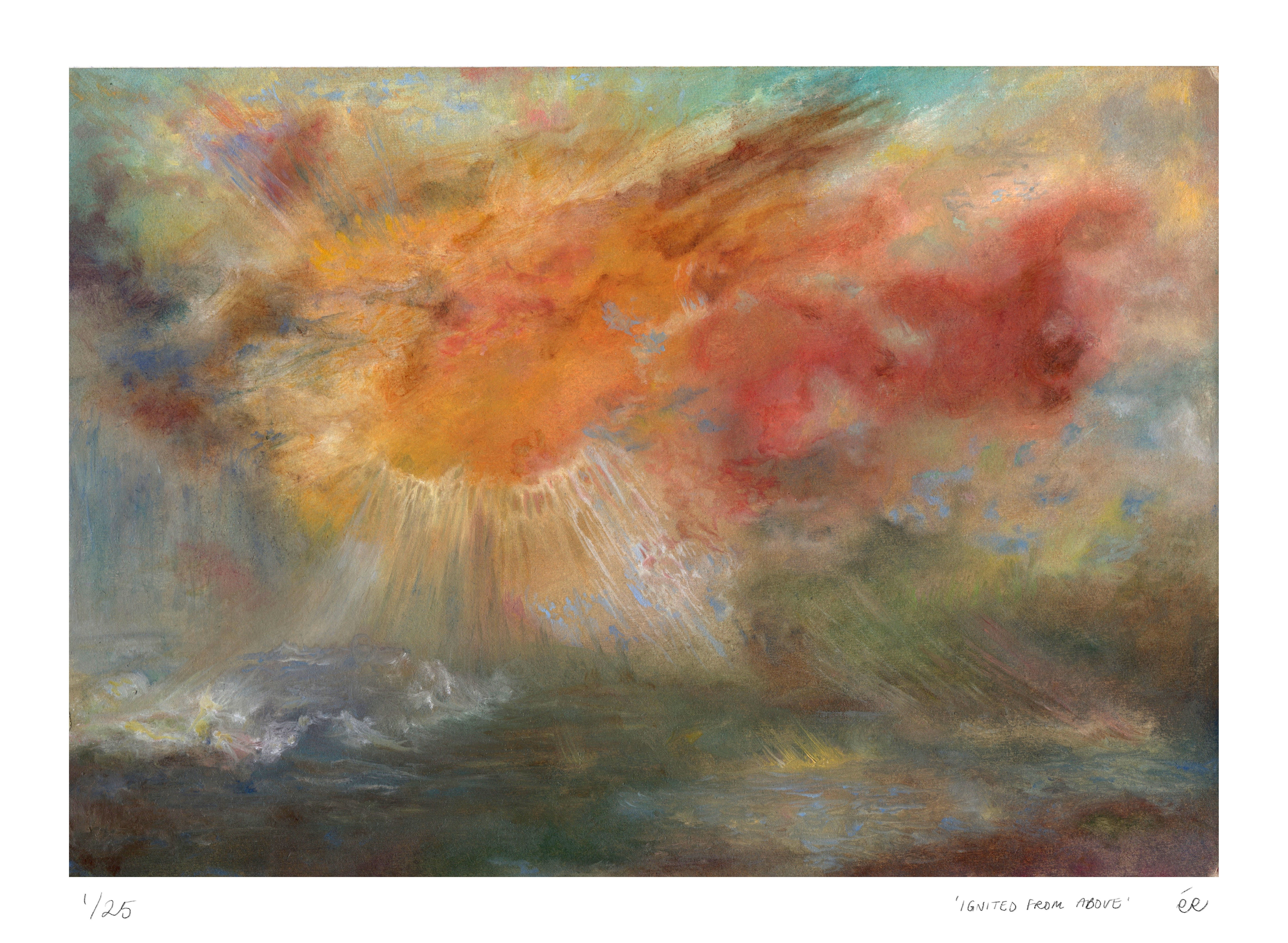 Limited Edition Seascape Print, 'Ignited from Above'