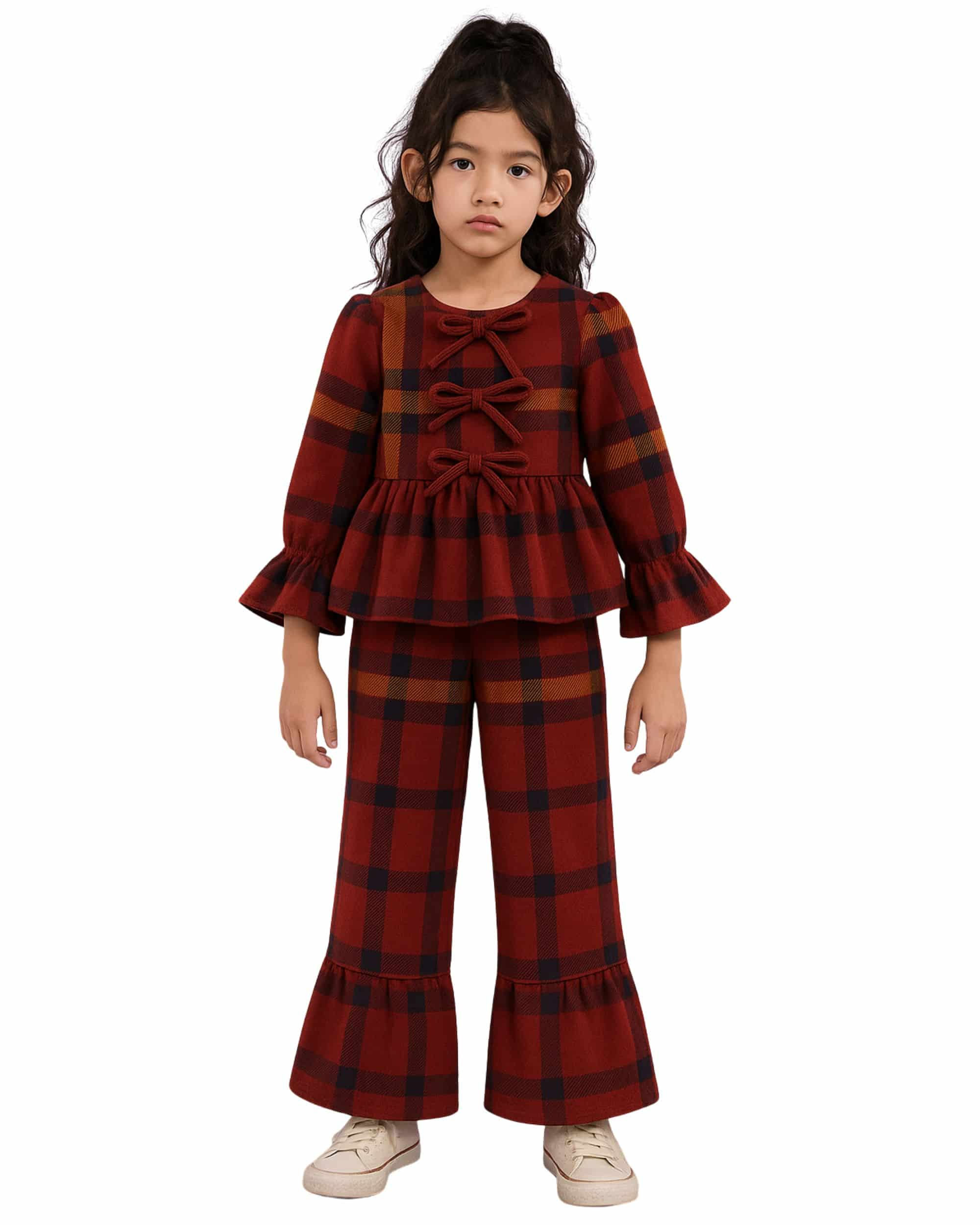 Girl posing in a co-ord set front view