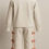Thumbnail: Girls Cotton Co-ord Set with Peach Trim and Side Bow Accents