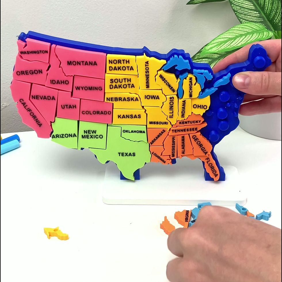 Thumbnail: Regional US Map Puzzle and Model – Hands-On Geography Learning Tool - STEM For