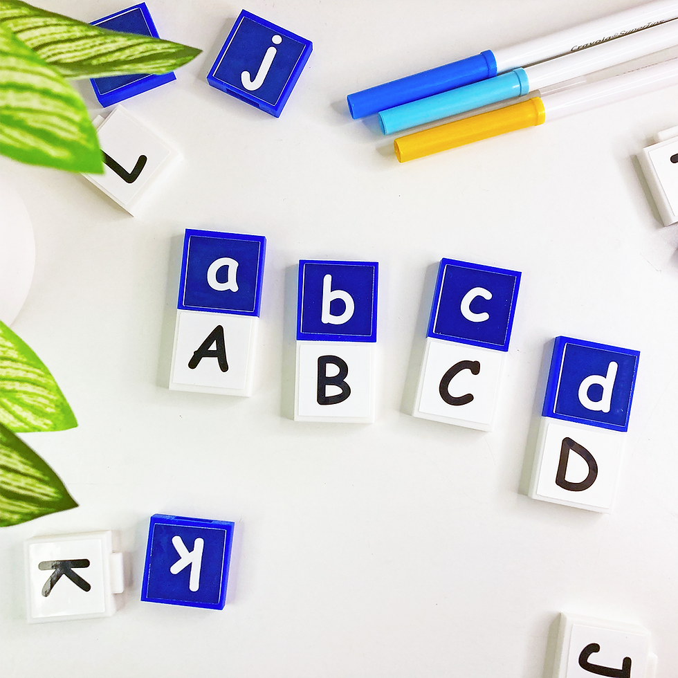 Thumbnail: Alphabet Blocks Lowercase Capital Letter Stackable Click In Blocks - Spillproof