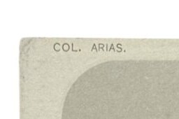 Detail of a vintage document corner with text COL. ARIAS.