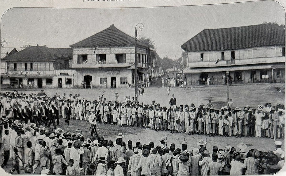 Aguinaldo and the Congress commission walk to Barasoain Church