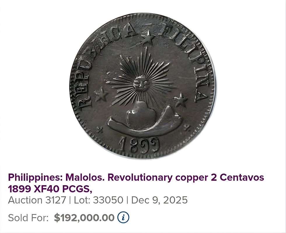 Market Distortion or New Paradigm? Deconstructing the Record-Breaking Sale of the 1899 Malolos Revolutionary Two Centavo Copper