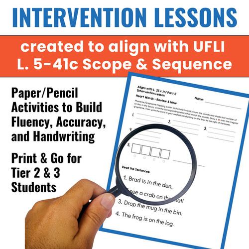 Tier 2 & 3 Intervention Lessons - Supports UFLI Scope & Sequence L 5 ...