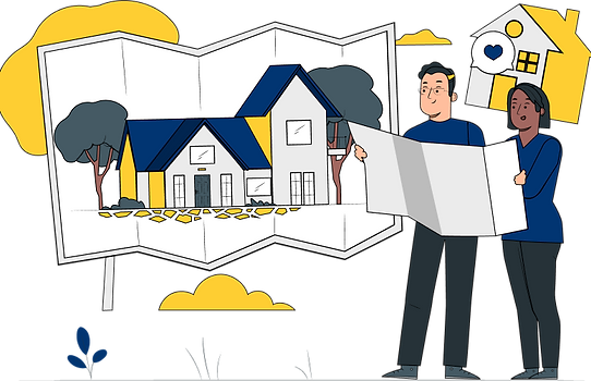 Tenants searching for rental listings on a mobile app – digital property management concept
