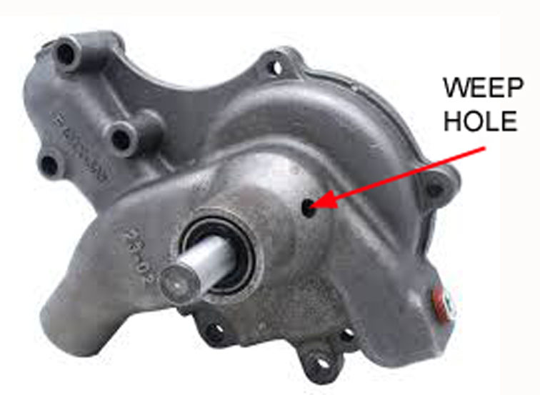 NUDE WATER PUMP WEEP HOLE