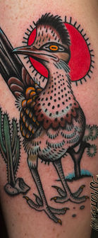 roadrunner desert bird tattoo