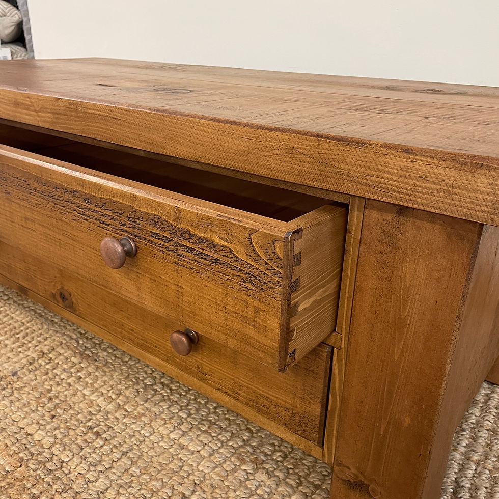 Thumbnail: Classic Plank Coffee Table with push through Drawers