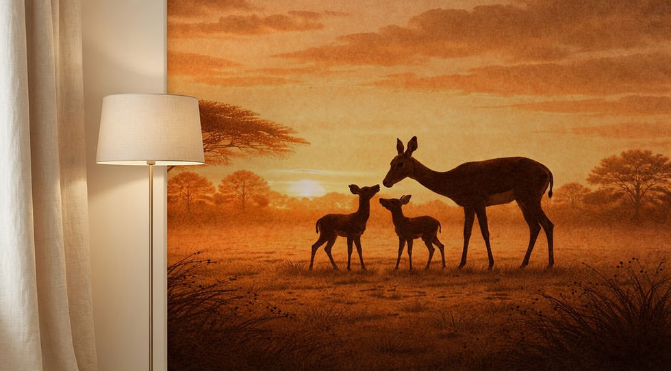 Thumbnail: peel and stick deer safari mural