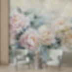 Thumbnail: romantic watercolor flower mural for guest room