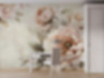 elegant floral wallpaper mural for feminine interior