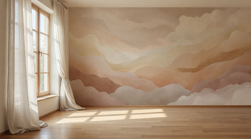 Thumbnail: layered watercolor desert mural with soft neutral tones