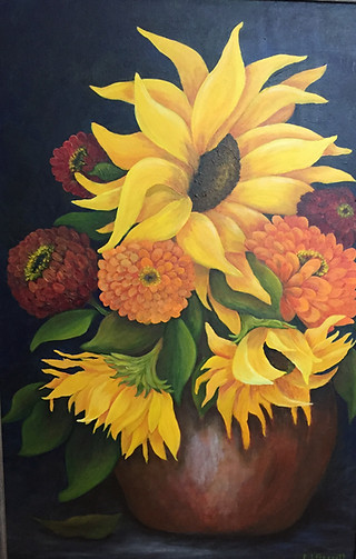 Gossett Sunflowers and Zinnias.JPG