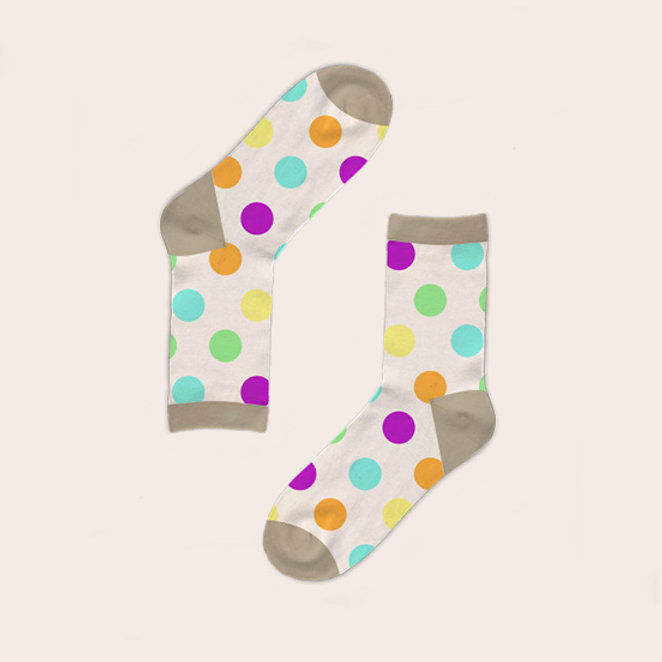 White socks with polka dots
