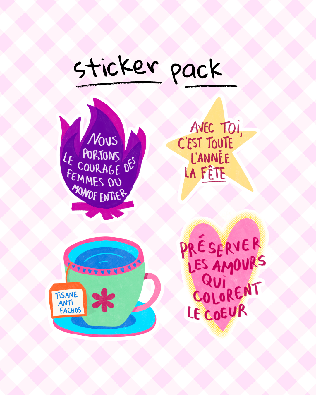 Pack de 4 stickers