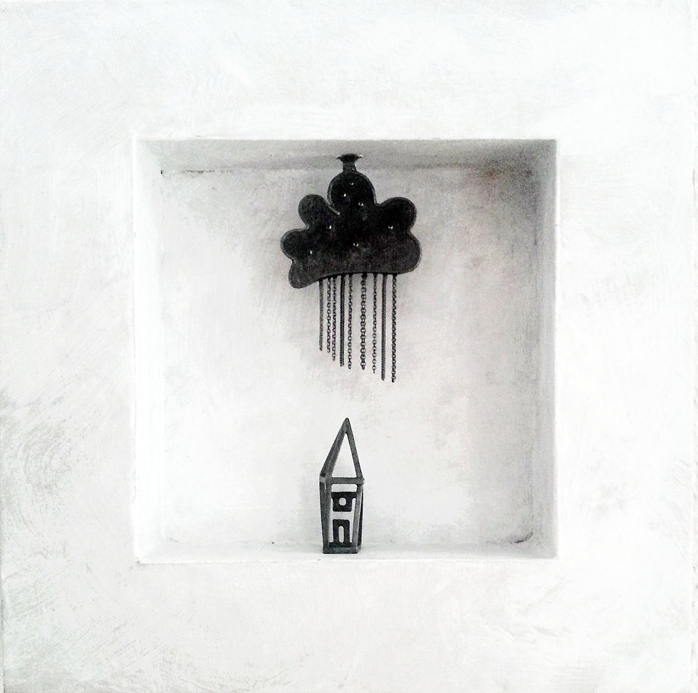 Haus mit Fenster im Regen