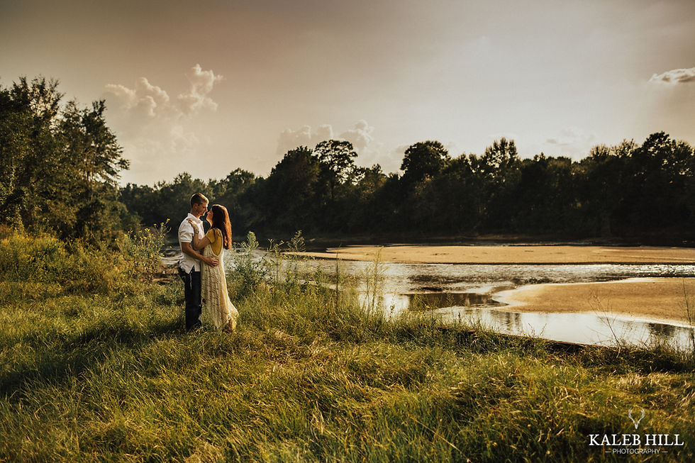 Natural river engagement photos Petal Mississippi by Kaleb Hill Photography
