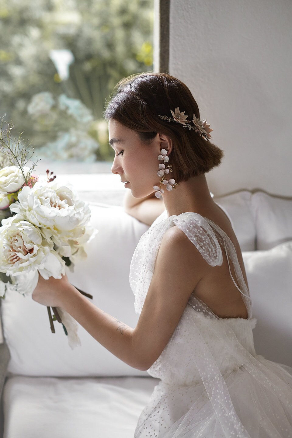 Miniatura: flower bridal earrings