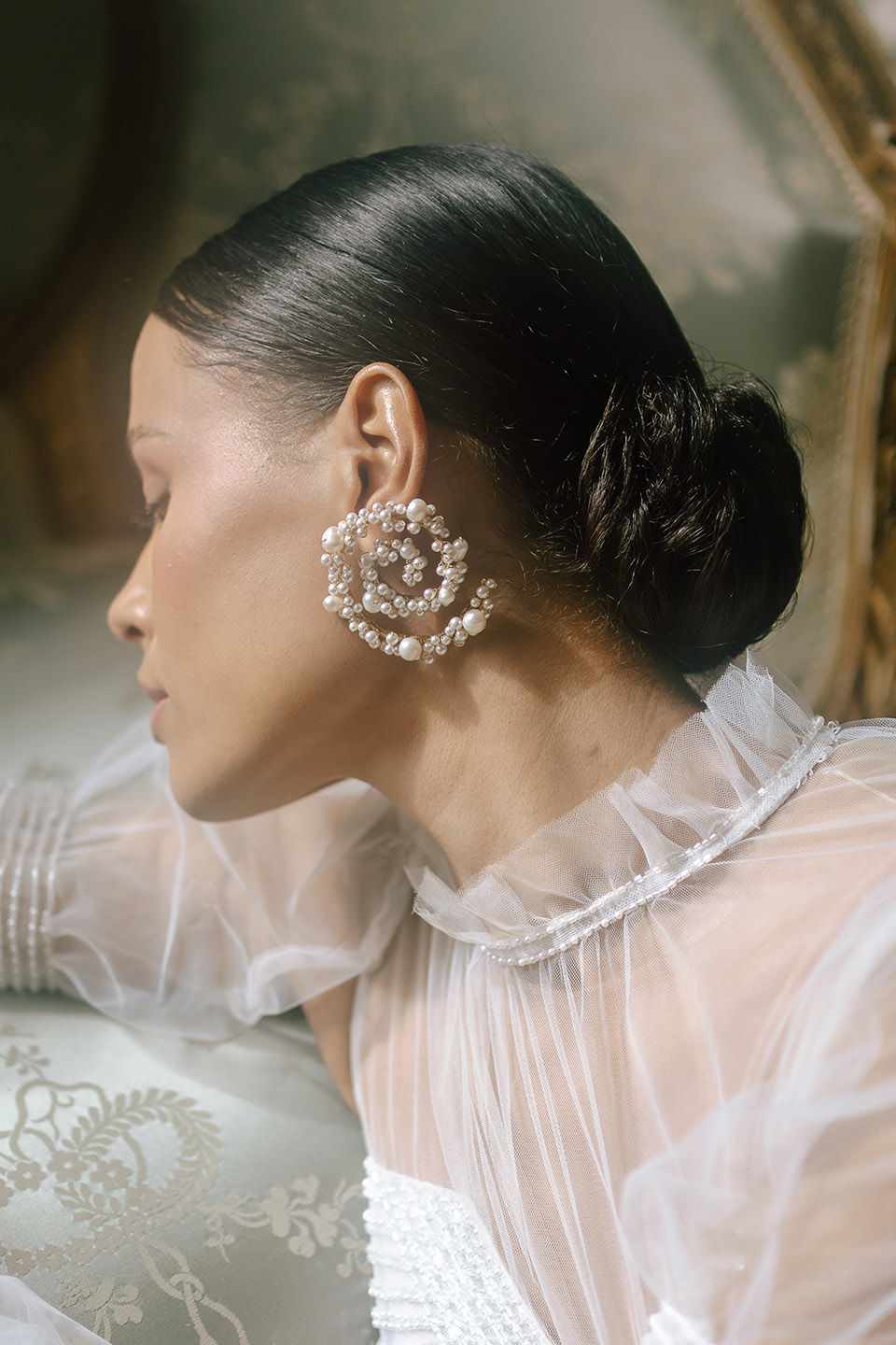 Thumbnail: Gioielli e Orecchini per sposa di perle Sorrento Bridal pearl Earrings by Jonida Ripani