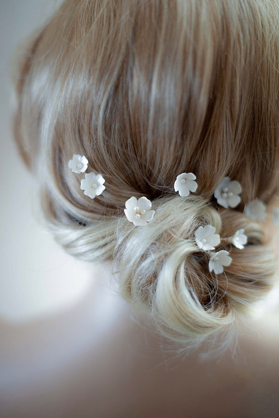 2 Fermagli Per Capelli Da Sposa Fatti A Mano Con Perline E Cristalli - Accessorio Floreale Per Matrimonio E Festa, 11x6 Cm