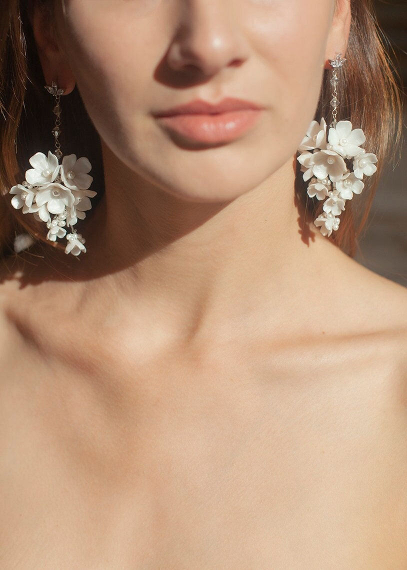 Antica Floral wedding Earrings by Jonida Ripani - orecchini sposa