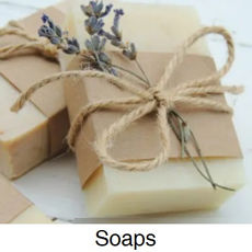 Soaps wrapped in brown paper