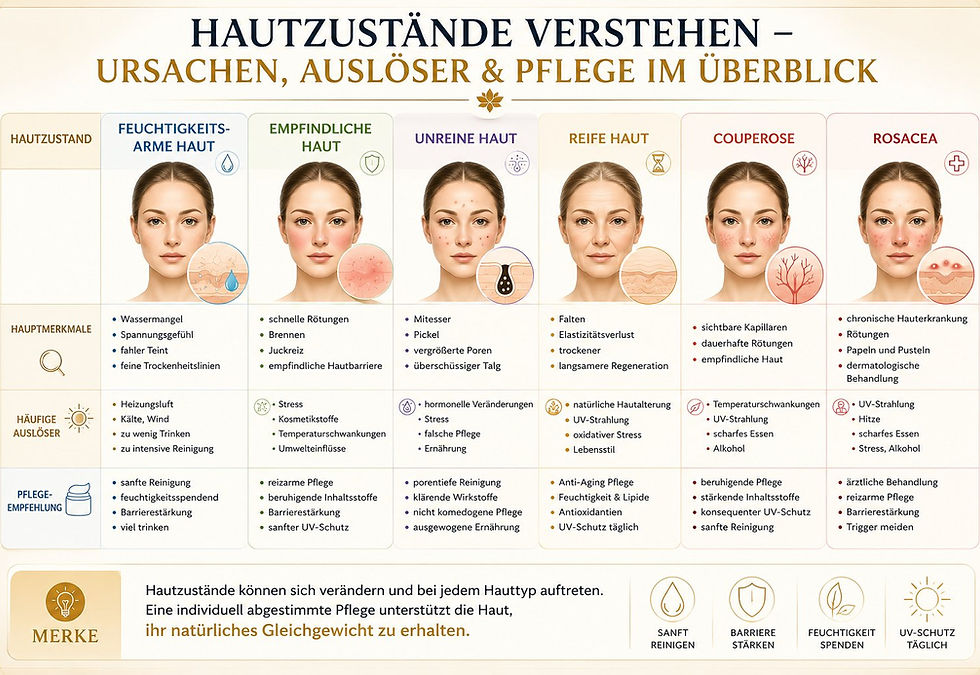 Hautzustaende Ursachen - Ausloeser - Pflege