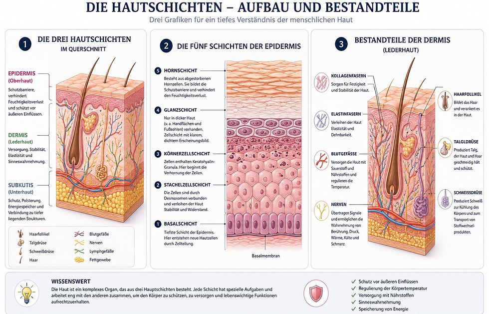 Die Hautschichten Aufbau und Bestandteile