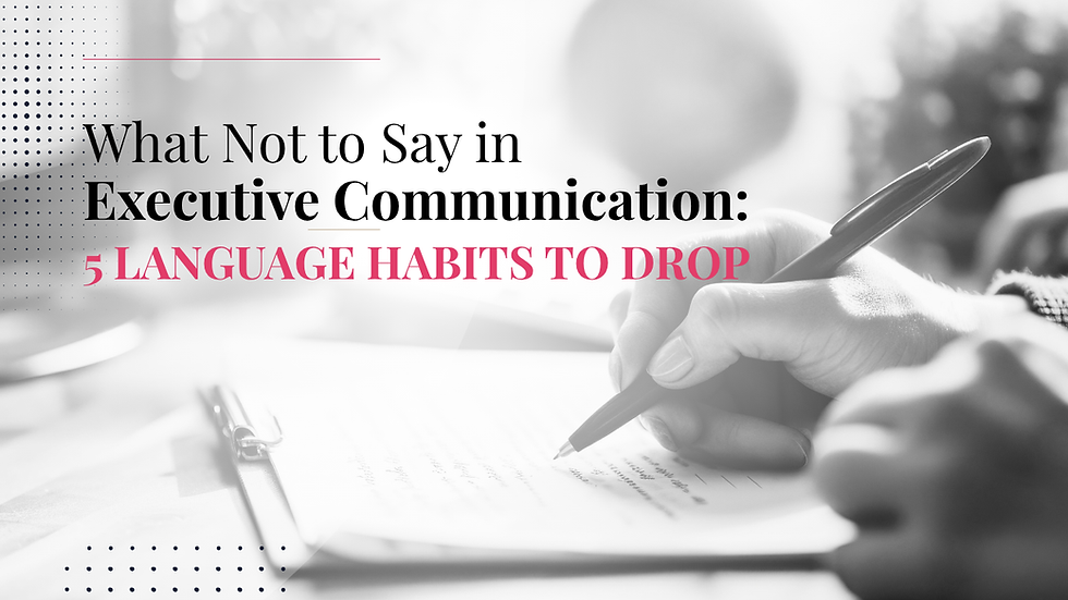 Person editing a document, illustrating five language habits to avoid in executive communication.