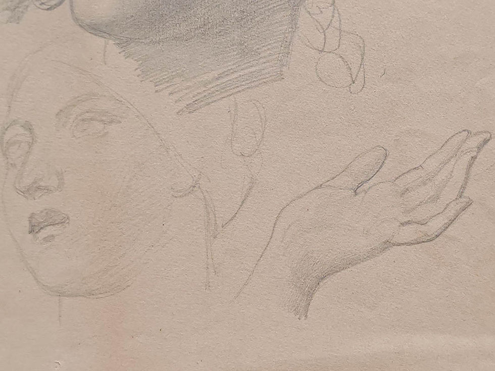 Miniaturbild: Albert Graefle – Junge Frauen, Kopf- und Handstudie