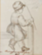 Josef Danhauser (attr.), Knabe mit Gerte auf Holzzaun