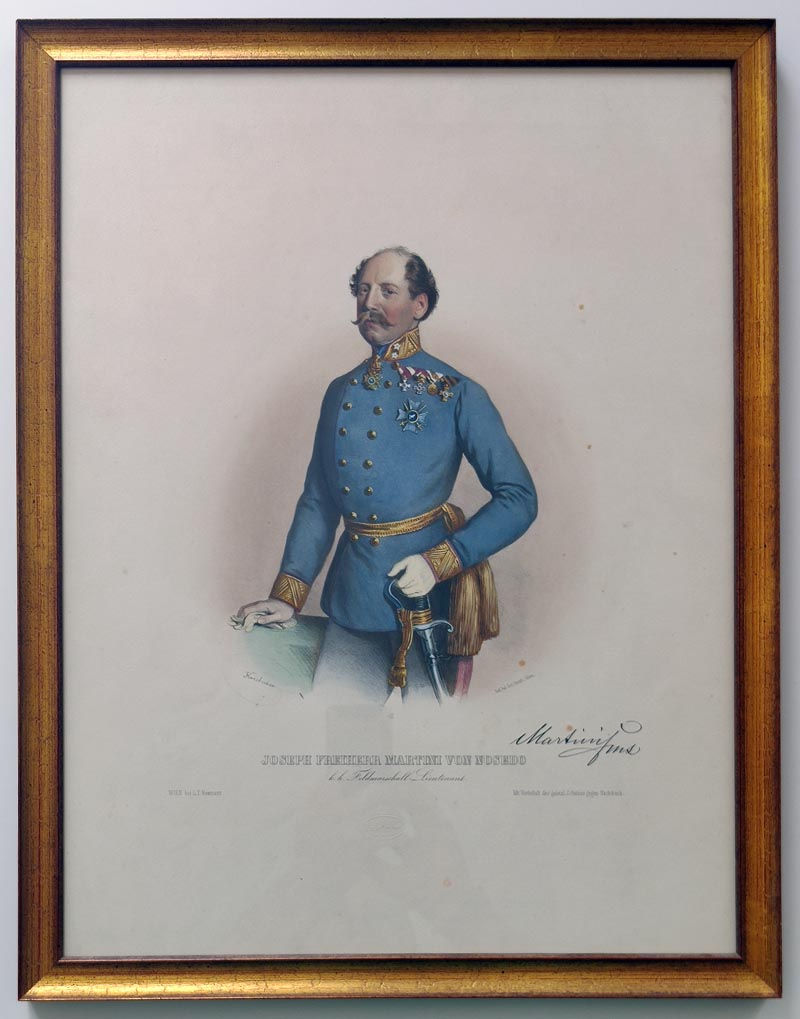 Joseph Freiherr Martini von Nosedo, kolorierte Lithografie von Josef Kriehuber