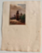 Mönch an einem Grab, Aquarell 19. Jh.