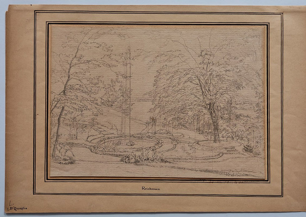 Domencio Quaglio (attr.), "Schloss Reichenau", Zeichnung