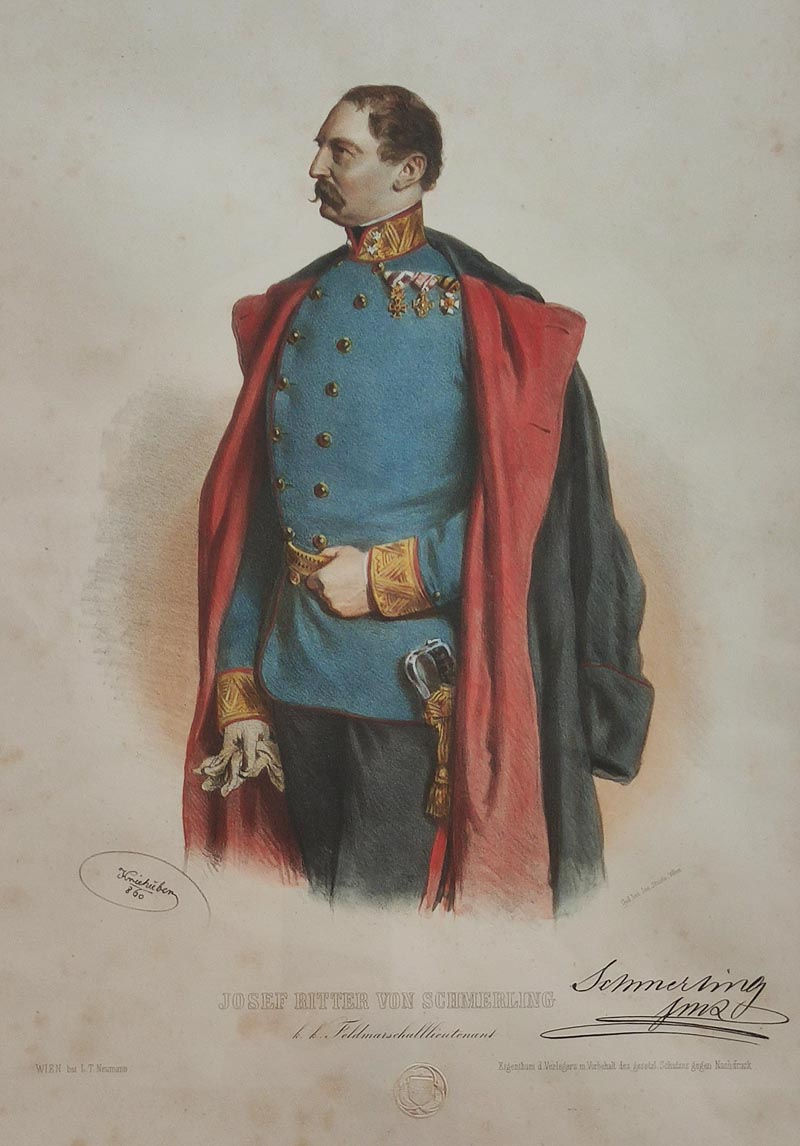 Josef Ritter von Schmerling, kolorierte Lithografie von Josef Kriehuber
