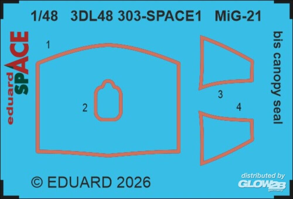 Eduard Accessories: MiG-21bis canopy seal SPACE for Eduard in 1:48 [7398303]