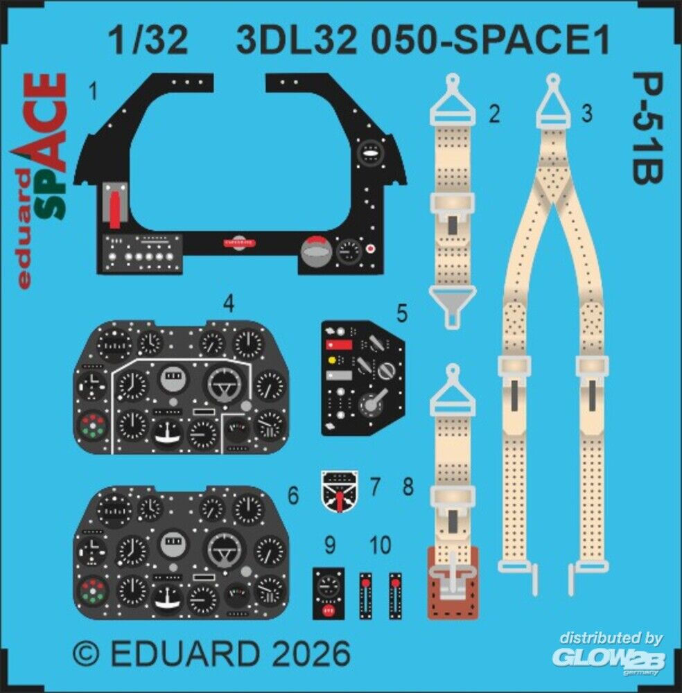 Eduard Accessories: P-51B SPACE for Eduard in 1:32 [7307350]