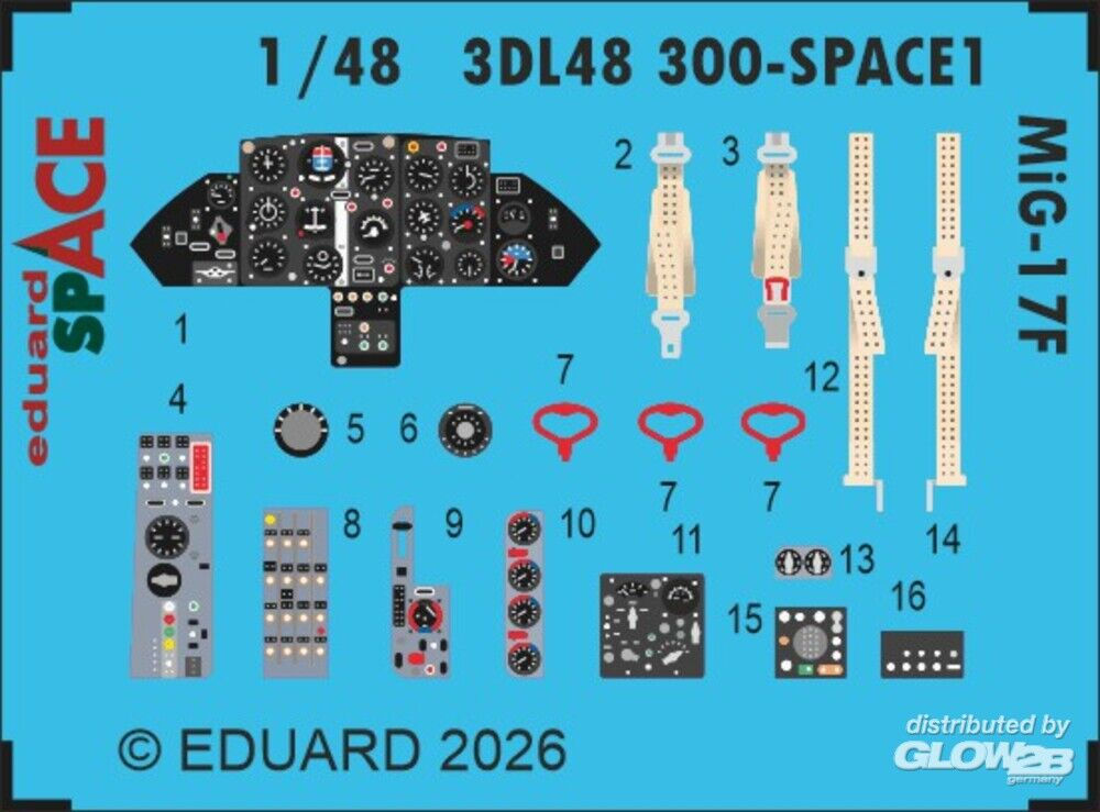 Eduard Accessories: MiG-17F SPACE for Kinetic in 1:48 [7398300]